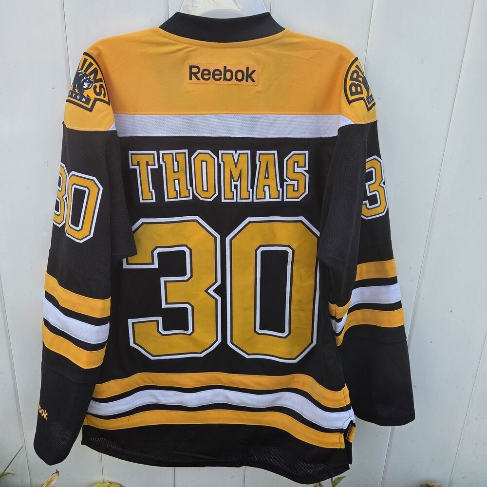 Boston Bruins Jersey Size Small Black NHL Hockey Reebok CCM Tim Thomas 30 Goalie